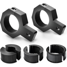 Nilight 90023B 2'li Paket (Standart) Montaj Braketi Kiti LED Off-Road Işık Dikey Çubuk Boru Kelepçesi Çatı Rulo Kafes Tutucu, 2 Yıl Garanti, Siyah