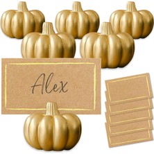 Kate Aspen Fall Decor Mini Altın Kabak Masa Kartı Tutucu (6 Adet), Şükran Günü Masa Dekorasyonu, Sonbahar Temalı Düğünler, Gelin Buketleri Için Mükemmel