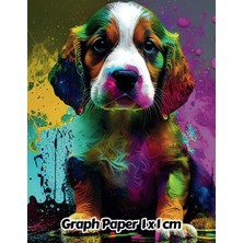 Abstract Dog Graph Paper 1x1 Cm: 1cm Squared Grid Paper | Gift For People Who Love Puppies, Pet Lovers | For Back To School, Office, Work | 8.5 x 11 Inches | 111 Pages | V1