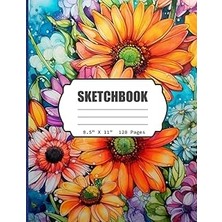 Sketchbook: Watercolor Floral Blank Sketch Book For Kids, Teens, Adults, Artist Notebook/journal For Drawing, Writing, Sketching Or Doodling, Blank Paper, 120 Blank Pages, 8.5X11 (Blank Drawing Book)