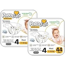 Paddlers Protection Bebek Bezi 4 Numara Maxi (7-14 Kg) 88 Adet – 2’li Jumbo Set, Maksimum Koruma