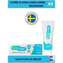 Clınomyn Fresh Diş Beyazlatan ve Parlatan Jel Diş Macunu 75 ml x 5 Adet