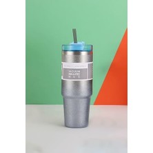 304 L Çelik Mavi Işıltılı 890 ml Pipetli Soğuk Sıcak El Termos CIN940MV