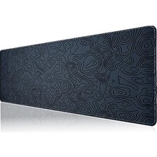 Klasse Pro - 5 Farklı Model Dikişli Kenar 120X60 cm Oyuncu Gaming Mouse Pad (Dark Grey Map Lines)