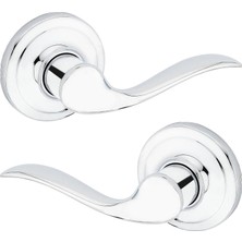 Kwikset Tustin Iç Geçit Kapı Kolu, Dolap ve Koridor Kapıları Için Kol, Ters Çevrilebilir Kilitlemesiz Kol Kolu, Parlak Krom
