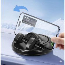 360 Derece Dönebilen Yapışkanlı Fosforlu Numaratörlü Araç Telefon Tutucu