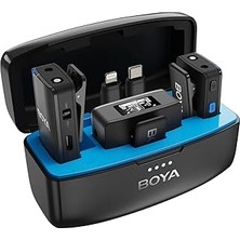 Boya Boyamic All-In-One Kablosuz Ikili Kayıt Yaka Mikrofonu Iphone/android/kamera Uyumlu
