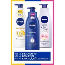 Nıvea Vücut Losyonu Değerli Yağlar,kiraz Çiçeği ve Jojoba Yağı 400ML&Q10 Sıkılaştırıcı & Vücut Sütü 400ML