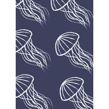Journal - 5.7 x 8, Softcover: Jellyfish On Dark Blue Background (Animal Collection)