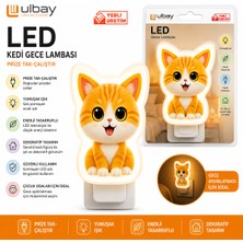 Ulbay LED Kedi Gece Lambası Priz Tipi – Sevimli Kedi Tasarımlı Dekoratif Gece Aydınlatması