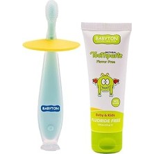 Babyton Doğal Aromasız Florürsüz Diş Macunu - Silikon Diş Fırçası