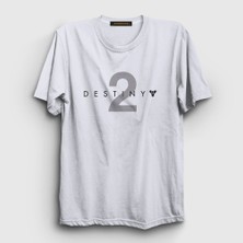 Presmono Unisex Beyaz Logo Oyun Destiny 2 T-Shirt