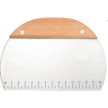 Çelik Oval Ahşap Saplı Hamur Kesici Spatula, Kahverengi