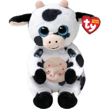 Ty Bere Karınları – Herdly The Cow With Glitter Blue Eyes – Orijinal Peluş Hayvanlar Yumuşak Göbek 20 cm – T41287