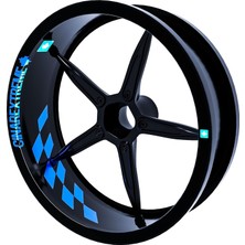 Gp Flag Damalı Azur Mavi Iç Jant Şeridi Sticker