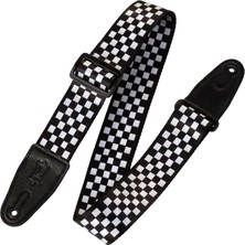 Levy's Gitar Kemeri (Polyester, Yakl. 5 cm Genişliğinde) Siyah/beyaz Kareli