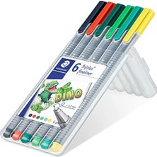 Staedtler 334 SB6CS10 Triplus Fineliner Dino 0.3 mm 6'lı Set Karışık Renk