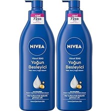 Nıvea Besleyici Vücut Sütü 400ML, Kuru Ciltler, 48 Saat Nemlendirici, E Vitamini, Badem Yağı, X2 Adet