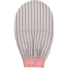 Let'scrub Premium Ekru Zebra Banyo Duş Kesesi Peeling ELDIVENI%100 Floş Ipek Normal Ciltler Için