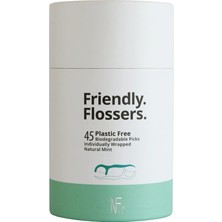The Natural Family Co. Friendly Flossers, Kişiye Özel Sarılmış Palet Kürdanı, Dişler Arasında Kolayca Geçer, Plastik Içermeyen Ambalaj ve %100 Vegan Doğal Nane Aroması, 45'li Paket