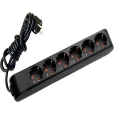 Dıfa Pack Viko Multi-Let 6lı Topraklı Kablolu Ç.k 5mt Siyah Priz