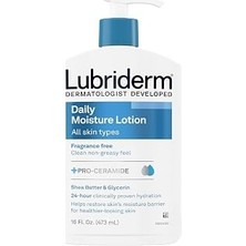 Lubriderm Günlük Nem Nemlendirici Kokusuz Vücut Losyonu Pro-Vitamin B5 ile Sağlıklı Görünümlü Ciltler Için Normal-Kuru Ciltler Için, Yağsız ve Kokusuz Losyon, 16 ml