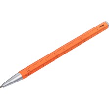 Troıka Çoklu Görev Tükenmez Kalem, Siyah D1 Uçlu – Construction Basic – Santimetre/inç Cetvel, 1:20/1:50 Ölçekli – Kolay Uç Değişimi – Alüminyum, Metal – Neon Turuncu, Gümüş Renkli