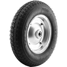BADEM10 El Arabası Yük Taşıma Tekeri Siboplu Bilyeli Rulmanlı Havalı Dublex 370X80 mm Çelik Jant Tekerlek
