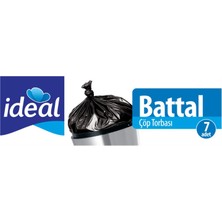 Ideal Battal Boy Çöp Poşeti 7'li 70X95 Cm, Sızdırmaz Yırtılmaz Battal Boy Çöp Torbası, Geri Dönüştürülebilir Atık Torbası, Restoran, Kafe, Ofis, Işyeri, Ev, Mutfak Için Güçlü Çöp Poşeti Torbası