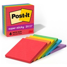 Post-It S Per Yap Kan Notlar, 10,2 x 10,2 Cm, 6 Blok, 2 x Yap Ma G C, Marrakesh Koleksiyonu, Birincil Renkler (K Rm Z, Sar, Ye Il, Mavi, Lila), Geri D N T R Lebilir (675-6SSAN)