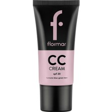 Flormar Anti-Dark Circles Lekeli Ciltler Için Iz ve Koyu Halka Karşıtı Spf 20 Doğal Bitişli cc Krem No. CC03 - 8690604534722