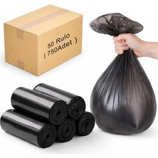 Orta Boy Siyah Çöp Poşeti Çöp Torbası 750 Adet 55X60 cm Sızdırmaz Yırtılmaz Güçlü Çöp Torbası Yüksek Taşıma Kapatisesi Hijyenik ve Pratik Günlük Ev, Ofis, Banyo, Tuvalet, Mutfak Kullanımı Için