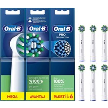Oral-B Cross Action Şarjlı Diş Fırçası Yedek Başlığı 6 Adet