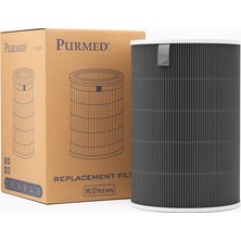 Purmed Xiaomi Akıllı Hava Temizleyici 4 Pro Uyumlu Hepa Filtre (Gri) – 3 Katmanlı Yüksek Verimli Toz, Polen, Alerjen Koruması
