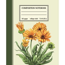 Composition Notebook College Ruled : Sun-Flower Vintage Botanical Illustration | Aesthetic Journal For Girls | Wide Lined