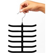 Kaymaz Kadife Kravat Askısı 3'lü Paket, 12 Kancalı Dolap Içi Düzenleyici Seti, Metal Kancalı, Kemer, Şal, Fular ve Aksesuar Için Yer Tasarruflu Pratik Organizer Askılık
