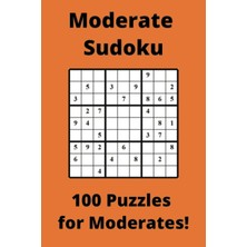 Independently Published Orange Moderate Sudoku Book, 9x9 Puzzles, 100 Pages, 6x9