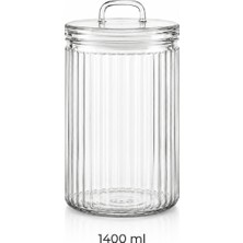 Welcomein 1400 ml Cam Saklama Kavanozu | Kapaklı Cam Erzak Kavanozu | Kahve, Bakliyat ve Kuruyemiş Saklama Kabı