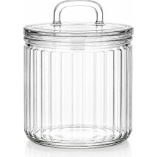 Welcomein 700 ml Fitilli Cam Saklama Kavanozu Cam Kapaklı Şeffaf Cam Erzak Kahve Kuruyemiş Kurabiye Saklama Kabı