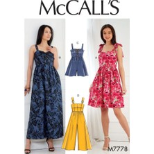 Mccall's Patterns M7778 Bayan Elbiseleri, Tulum ve Tulum Dikiş Deseni, E5 (14-16-18-20-22), Çoklu