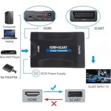 HDMI To Scart Aktif Çevirici Dönüştürücü Adaptör, Av Video Çevirici, (Scartı HDMI Dönüştürmez)