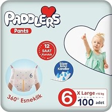Paddlers Külot Bebek Bezi 6 Numara X-Large 100 Adet (15+Kg) Ekstra Aylık Paket