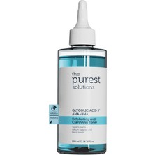 The Purest Solutions, Gözenek ve Siyah Nokta Görünümünü Azaltmaya Yardımcı Arındırıcı Tonik,%5 Glikolik Asit, Aha, Bha, 200 ml