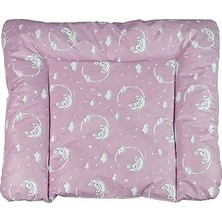 Baby'ness Elyaf Dolgulu Pvc Alt Değiştirme Minderi, Sıvı Geçirmez, Leke Tutmaz, Aydede Desenli, Pembe, 75X85CM
