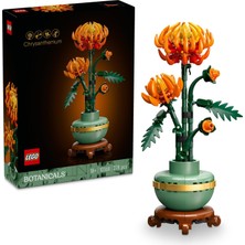 LEGO Botanicals Krizantem 10368 – Yetişkinler Için Altın Şeritli ve Ahşap Görünümlü Kaide Üzerinde Pastel Yeşil Saksı Içeren Dekoratif Çiçek Modeli Yapım Seti, Sevgililer Günü Hediye Fikri (278 Parça)