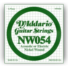 Daddario NW054 Elektro ve Akustik Tek Tel, 5li Paket, (Kalin Mi),