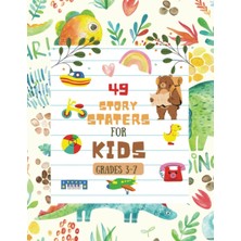 Story Starters For Boys: Creative Writing Prompts | 8.5 x 11 In | 49 Story Pages | Creativity Gift For Kids | Hand Drawn Seamless Pattern With Dinosaurs And Floral Elements Cover