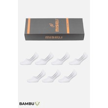 Mısırlı Unisex Bambu Kutulu 7 Çift Babet Çorap Beyaz