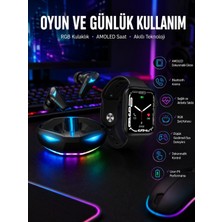 Bucuks Mey Ithalat® Yeni Nesil Akıllı Saat ve Kablosuz Kulaklık Kampanyası Ikili Set Bluetooth Bağlantılı