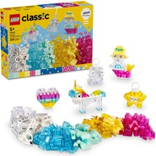 LEGO Classic Sihirli Saydam Kutu 11040 – 5 Yaş ve Üzeri Çocuklar Için Mini Figürler Içeren Renkli Parçalar ve Askı Parçaları Yapım Seti (340 Parça)